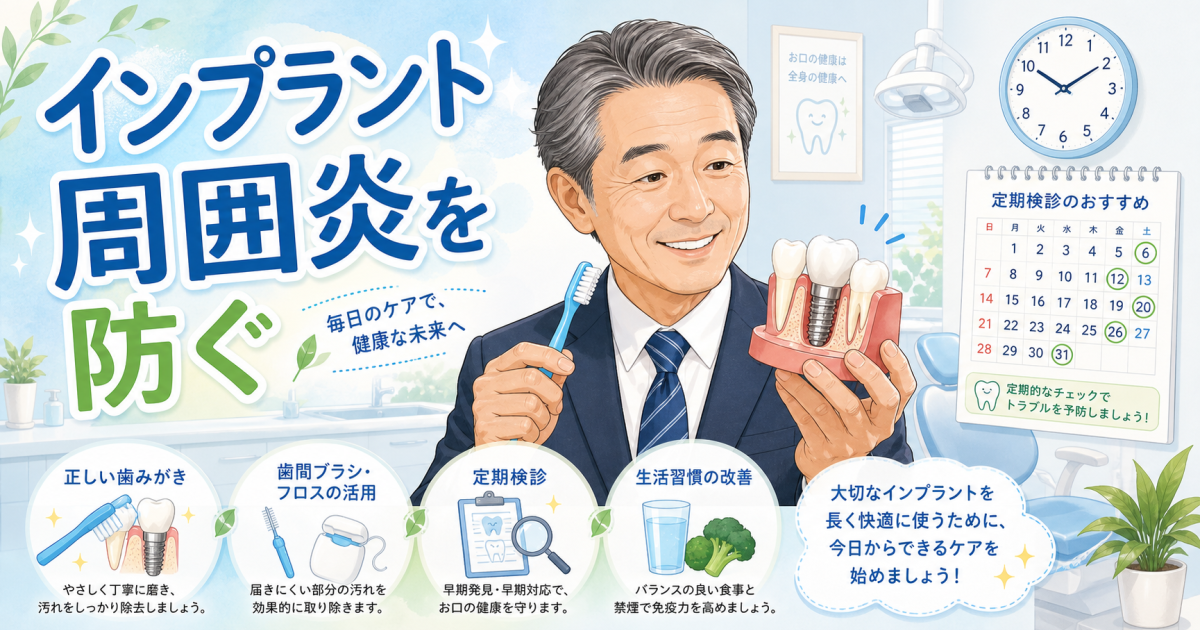 多忙な方へ！インプラント周囲炎の原因と抜け落ちを防ぐ予防習慣