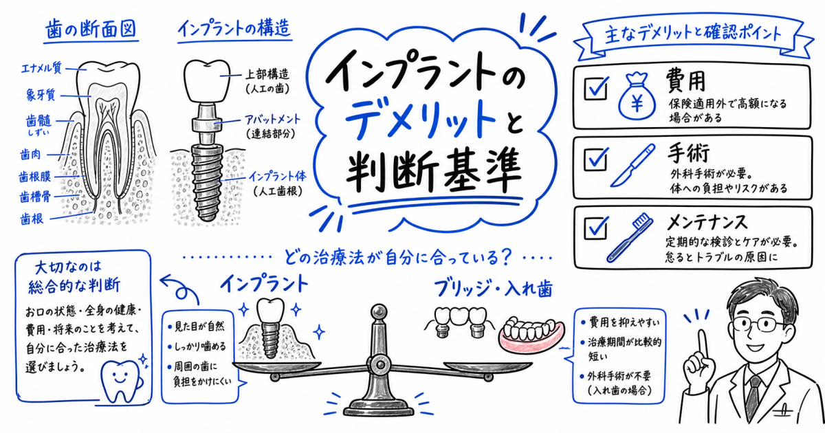 高額治療で後悔したくない！インプラントのデメリットと判断基準