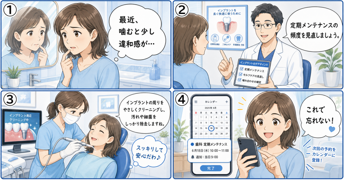 インプラント長持ちの鍵は？忙しくても通える定期メンテナンス頻度