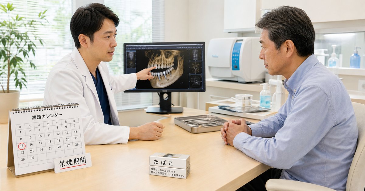 タバコはインプラントの骨結合を阻む？トラブルを防ぐ禁煙期間と相談先