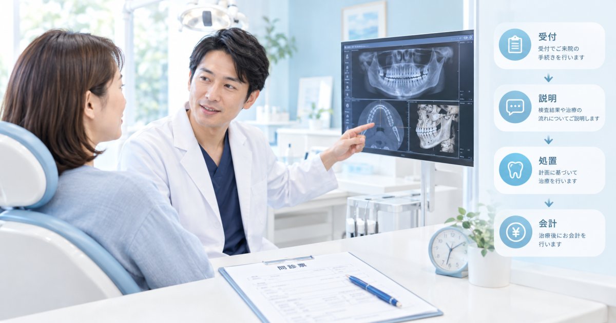 来院から処置・帰宅までの流れと所要時間