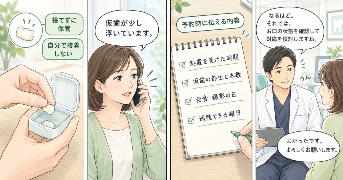 仮歯が外れた・浮いたときの受診目安と相談先