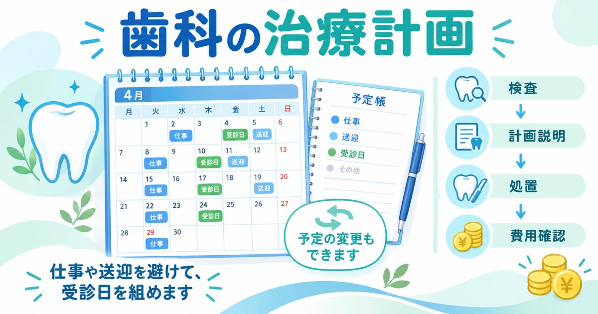 岡崎市で無理なく通院できる歯科の治療計画、回数と日程の組み方