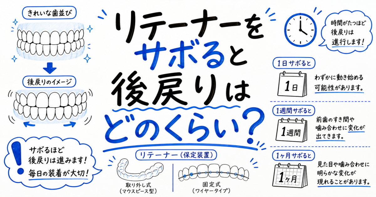 リテーナーをサボると後戻りはどのくらい?キツい・痛い時の対処法