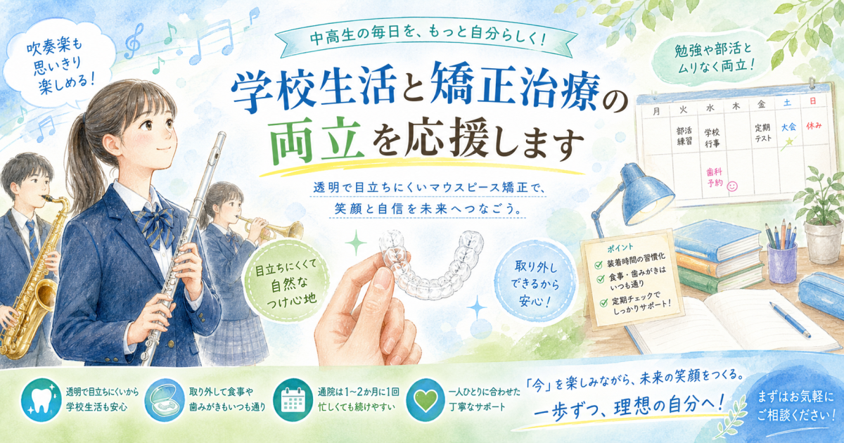 中学生・高校生から歯列矯正を始めるタイミングと医学的なメリット