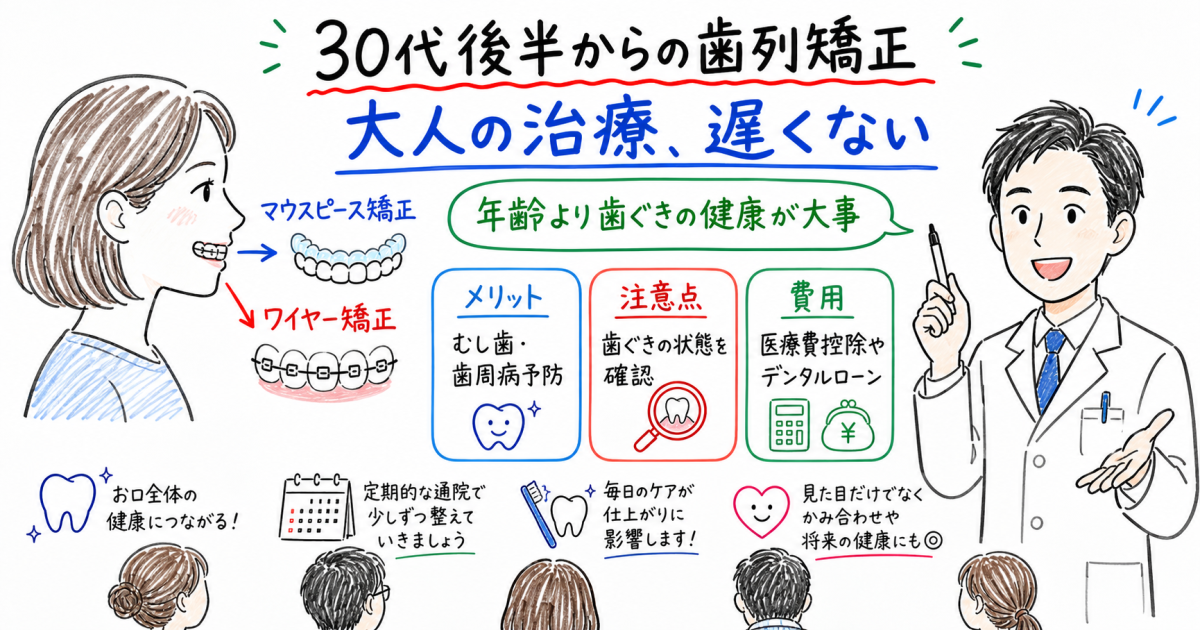 30代後半からの歯列矯正は遅い？大人の治療リスクとメリットを解説