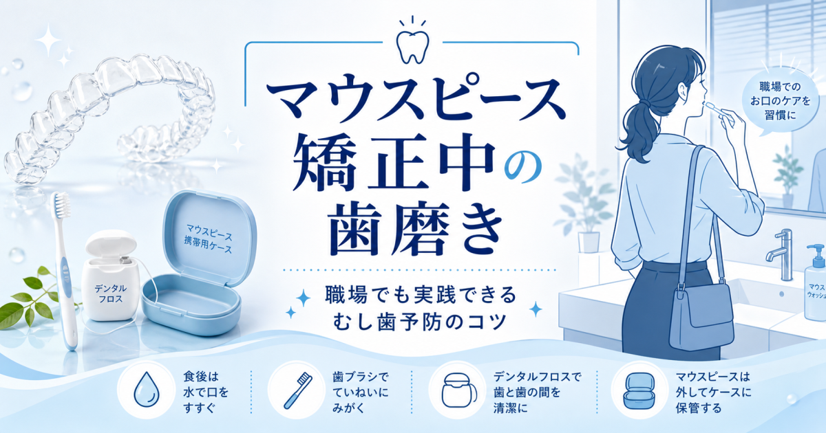 マウスピース矯正中の歯磨き|職場でも実践できるむし歯予防策