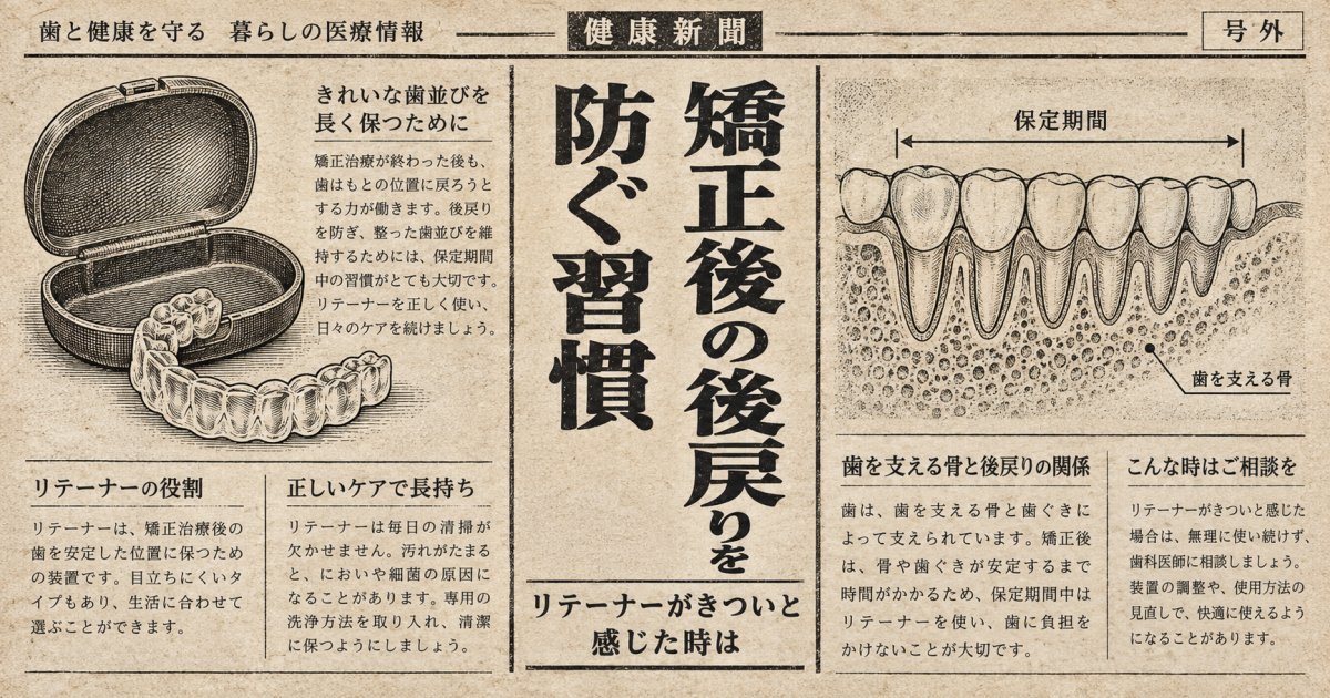 矯正後の後戻りを防ぐ習慣｜リテーナーがきついと感じた時の対処法