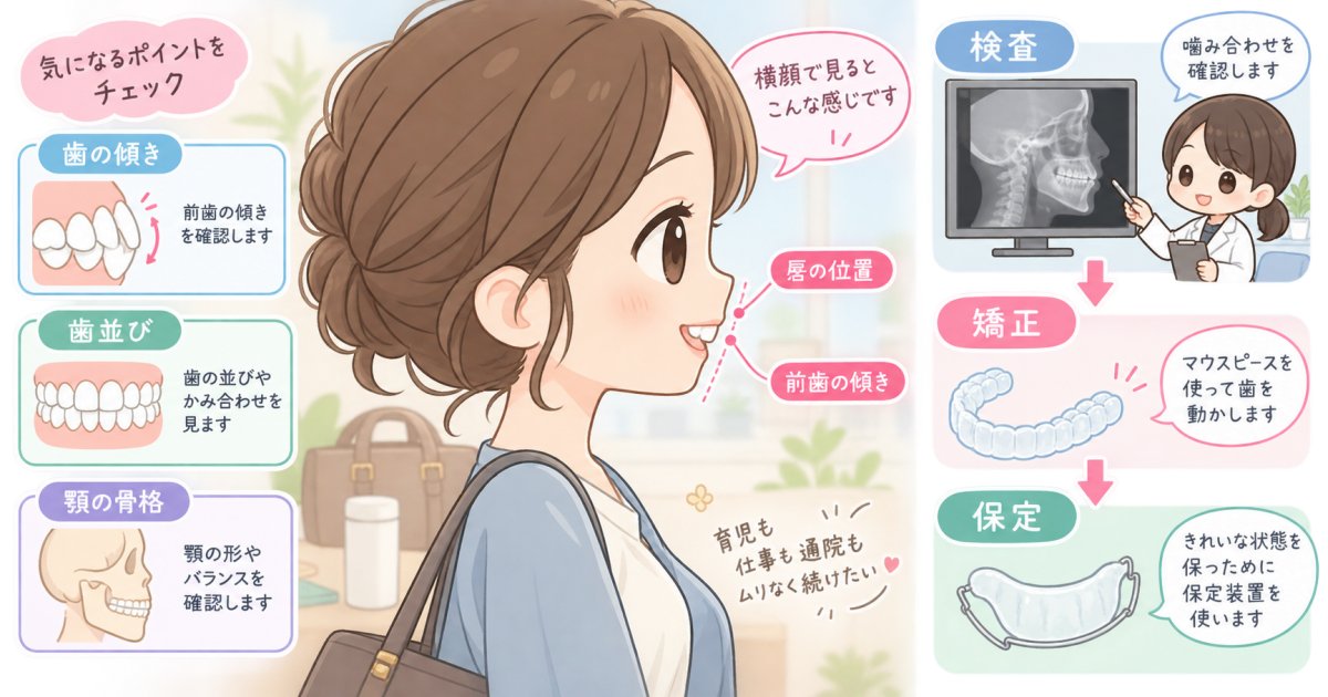 横顔の口元が気になる働く母親へ｜原因と矯正の期間・費用・通院