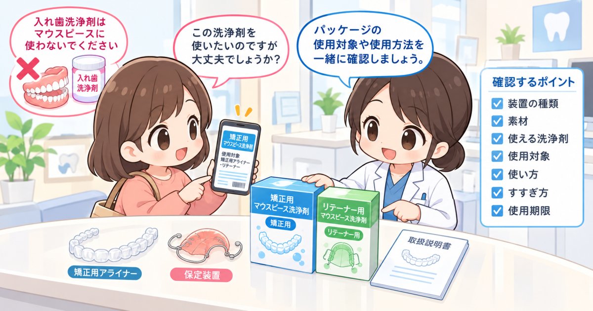 マウスピース洗浄剤の選び方は、装置に合うかを確かめることから