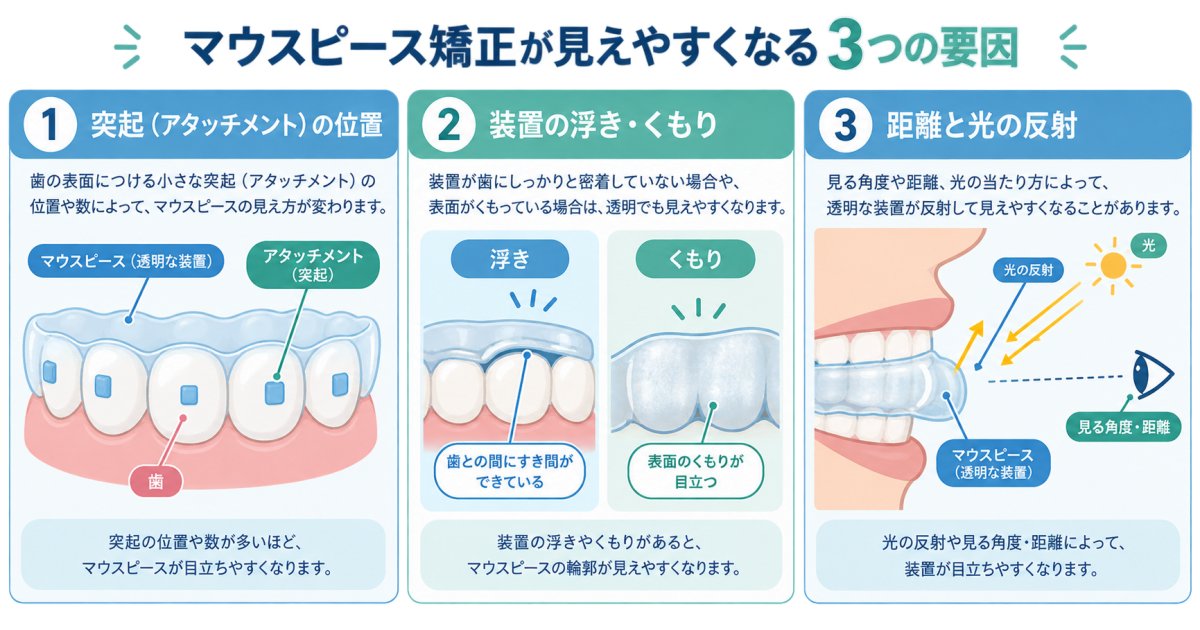 マウスピース矯正は本当に見えない？見えるかどうかを左右する要因は？