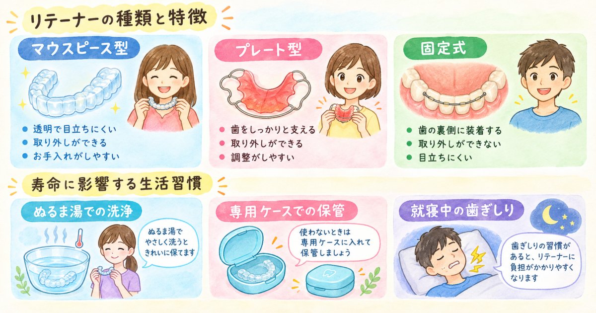 リテーナーの寿命が幅広い理由と、交換時期の考え方