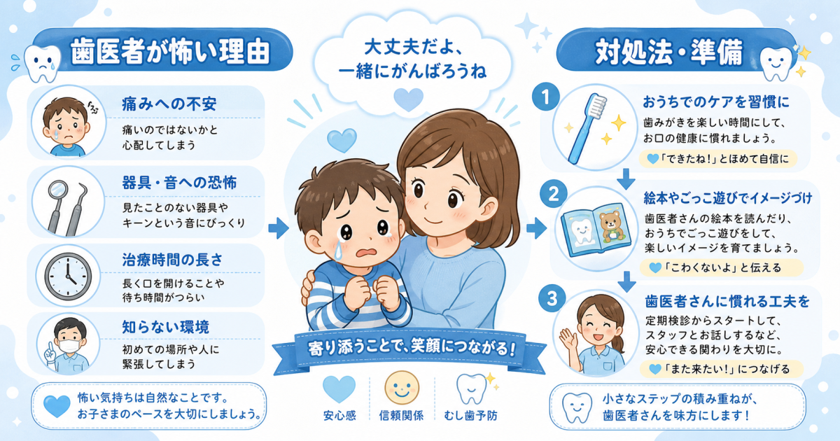 子供が歯医者を「怖い」と嫌がる時の対処法｜トラウマを防ぐ受診のコツ