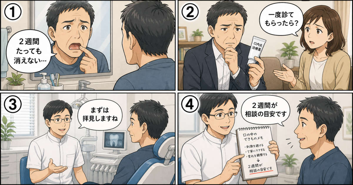 2週間消えない白い口内炎？がん初期症状との違いと受診の目安