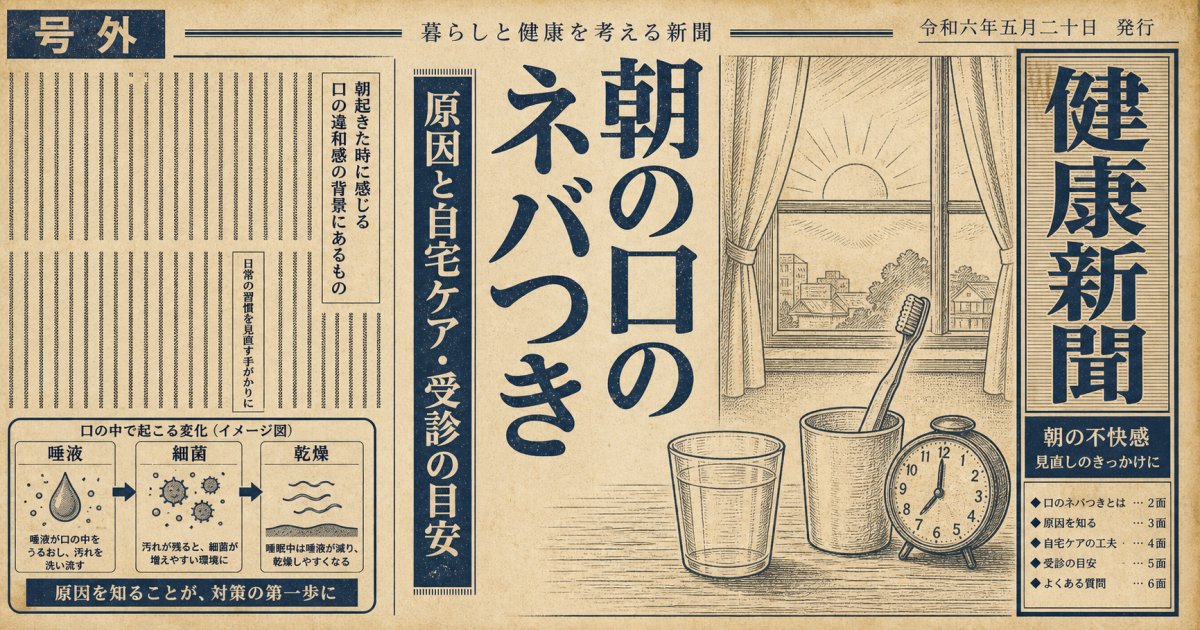 朝の口のネバネバは歯周病のサイン？原因と自宅ケア・受診目安
