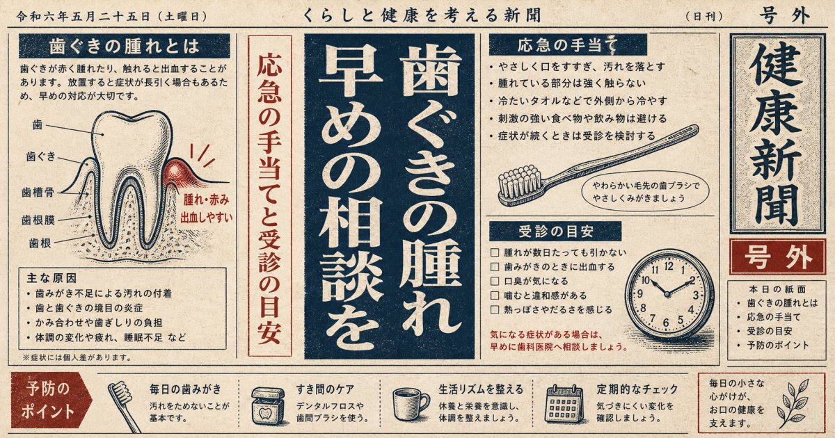 歯茎の腫れ・痛みの放置は危険？リスクと今すぐできる応急処置