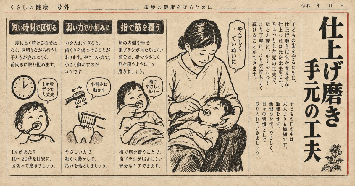 痛みを防ぎスムーズに進める仕上げ磨きの工夫と基本手順