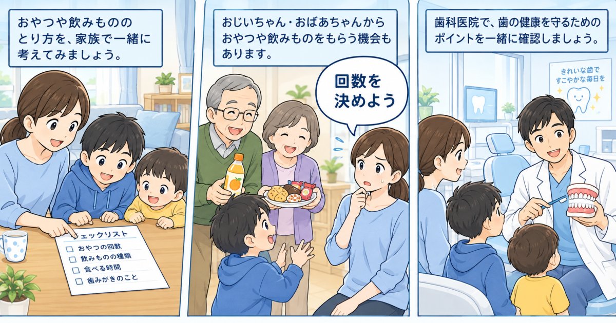 祖父母とも共有できる子供の虫歯リスク生活習慣セルフチェック