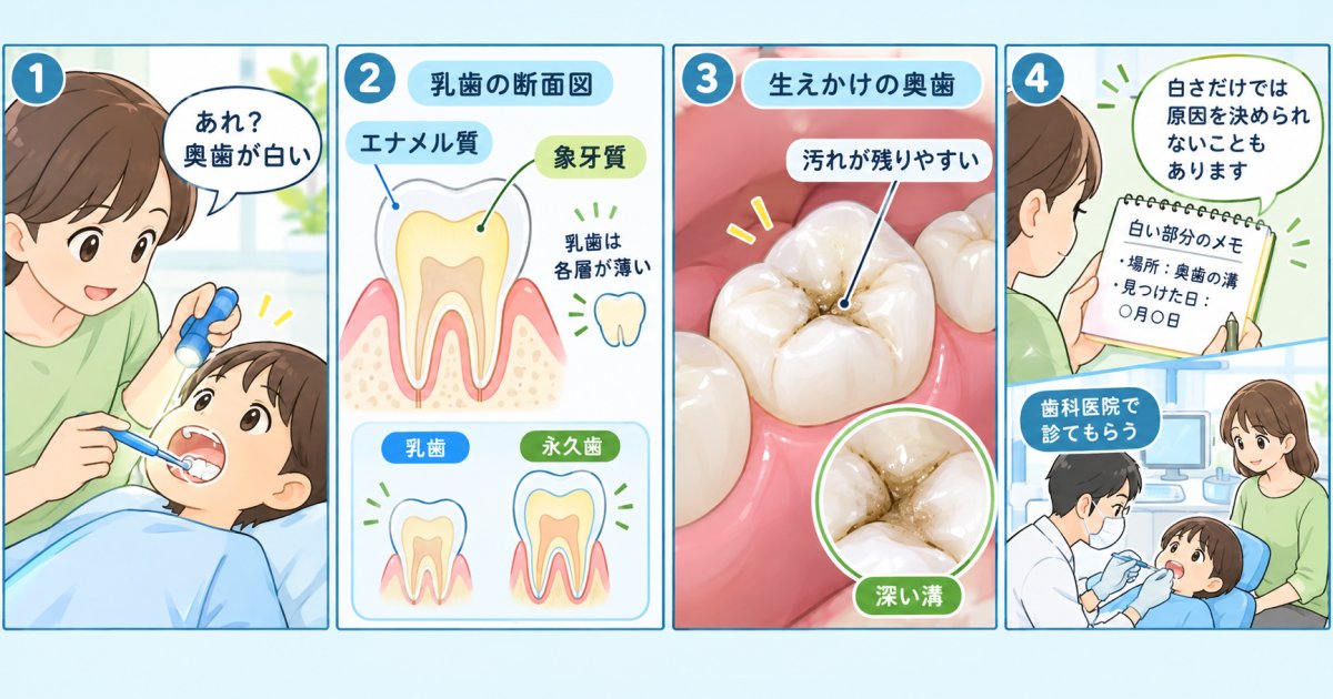 子どもはなぜ虫歯になりやすい？奥歯の白い変化と乳歯の特徴