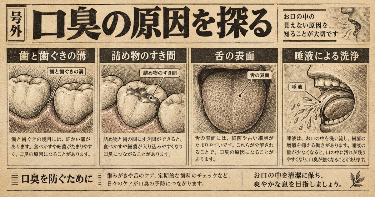 歯磨きしても口臭が残るのはなぜ？原因は歯や歯ぐきにあるの？